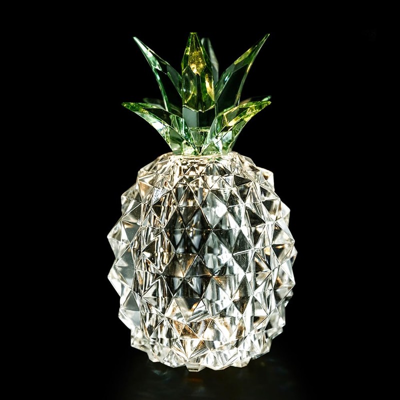 COVEGE 5 Inch Crystal Pineapple Light, Batteries Operated Night Light,