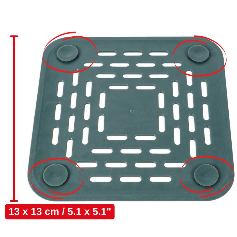Kitchen Drain Strainer 13 x 13 cm 3 Pieces TPR