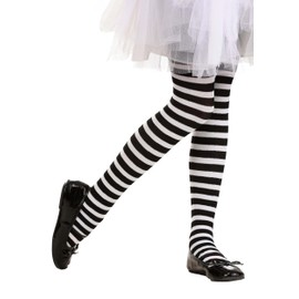 Fun Costumes Kid's Black/White Striped Tights Standard