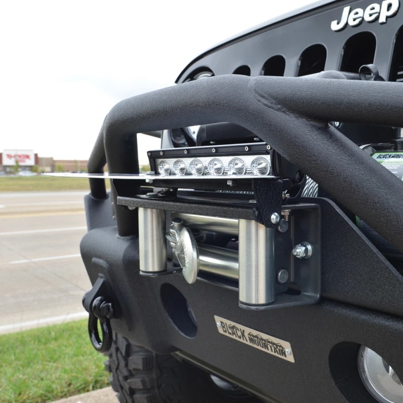 Black Mountain Flip-Up License Plate Holder Winch Roller Fairlead Hinge