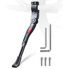 Beedove Bike Kickstand, Aluminum Adjustable Universal Bicycle Side Kickstand, Wear-Resistant Easy Intall Cycling Kickstand for 24-28 Wheel Road Bike, Mountain Bike, Foldable Bike, Kids Bike