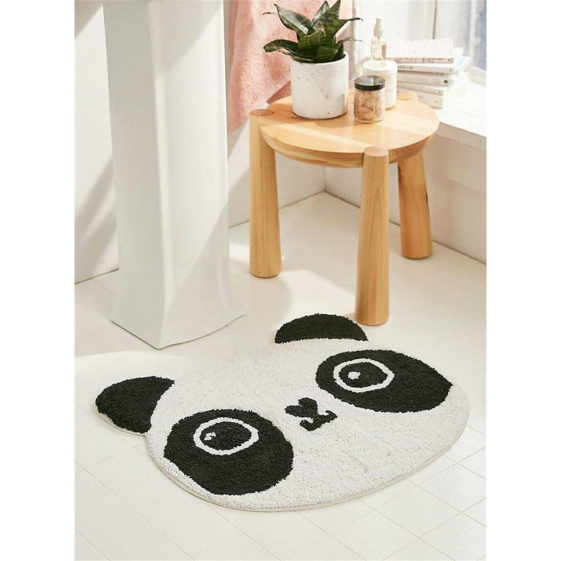Cute Panda Face Shaped Cartoon Carpet Plush Area Rug Play