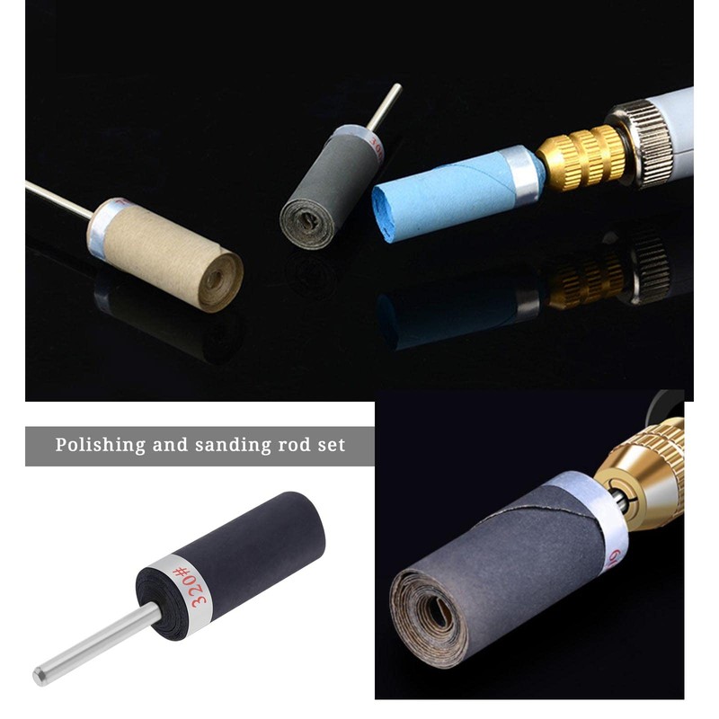 eMagTech 10PCS Grinding Head Sandpaper Stick Sanding Drums Sleeves Abrasive