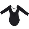 Bezioner Girls' Ballet Leotard 3/4 Sleeve Leotard, black