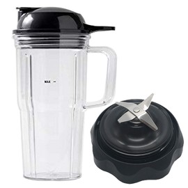 Replacement Combo Easy Twist Extractor Blade with personal 24oz handle cup and to go lid for Nutribullet Select 1200&blender Combo ZNBF30400Z/ZNBF30500Z/NBF50400 (3, 1x24oz cup with handle)