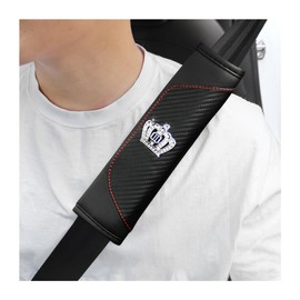 Ohleats 2PCS Car Seat Belt Cover Pad, Crown Auto Seatbelt Protector for a More Comfortable Driving, Safety Seatbelt Shoulder Strap Covers for Your Neck, Universal Car Accessories (Pure Black)