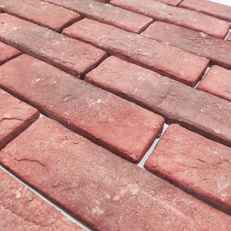 Jusmioke 40 Pcs Red Thin Brick Veneers, 2.4" x 7.9"