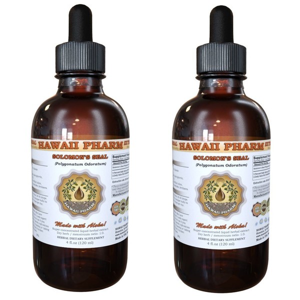 HawaiiPharm Solomon's Seal Liquid Extract, Solomon's Seal (Polygonatum odoratum) Tincture, Herbal Supplement, Made in USA, 2x2 fl.oz