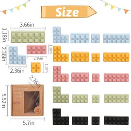 bopoobo Children's Building Blocks 20pcs Safe and Chewable Soft Silicone Building Blocks Montessori Sensory Toy Set for 1.2.3 Year Old Baby 5 Colors Baby Bath Toys (20 Pieces)
