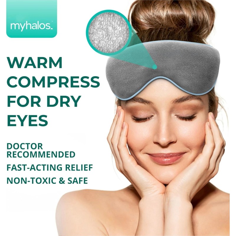 MyHalos Heated Eye Mask Dry Eyes Steam Warm Compress for