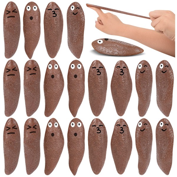 KXCOFTXI 44 Pcs Finger Slingshot Novelty Toys, Toy Poop for Halloween, Fake Poop for Novelty Toys & Amusements, Poop for Finger Slingshot, Poop Rubber Spoof Toy for School Party, Friends Gathering