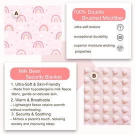 Viviland Toddler Nap Mat with Pillow and Minky Dot Blanket, Large Thick Rolled Sleeping/Slumber Bags, Kids Girls Sleeping Mat for Preschool, Daycare, Kindergarten, Travel Camping- Pink Rainbow