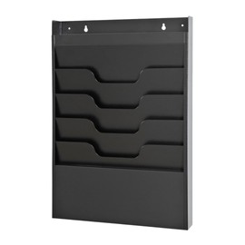 Organizador de archivos montado en la pared de 4 niveles, estante de tareas de metal para documentos de oficina, correo y carpetas, organizador de par