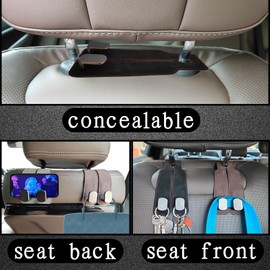 aphaobo 2PCS Car Seat Hooks for Headrest, Soft Suede Leather No Harm to The Seat Car Headrest Hanger, for Tote Bag Purses Grocery Bag Water Bottles Handbag Clothes (Gray)