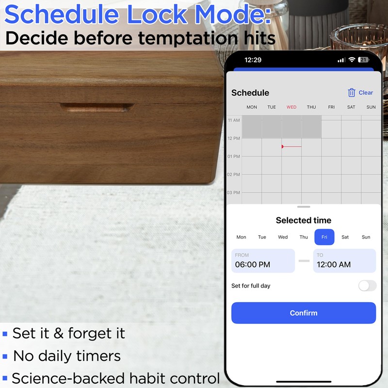 Habit Control Lock Box with Timer - App Small Timed