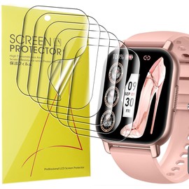 Compatible for Gerafame Smartwatch Screen Protector, Lamshaw Full Coverage TPU Clear Film Compatible for Gerafame Smartwatch Y6/WeurGhy Smartwatch Y6/aycy Smartwatch Y6-1.85 Inches (TPU-6 Pack)