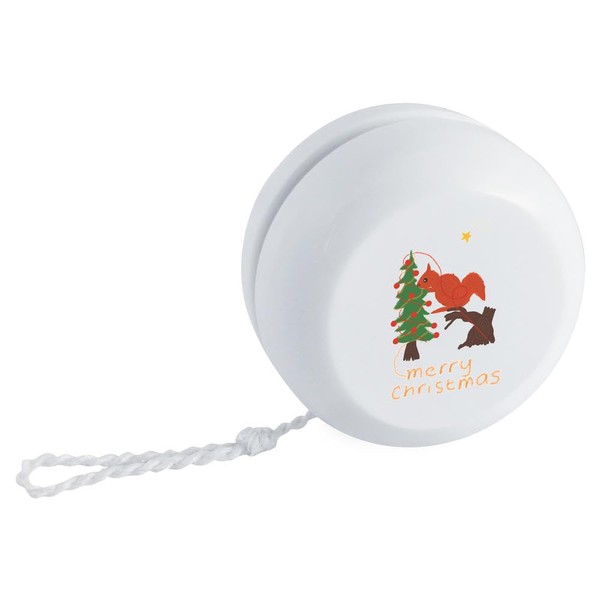 Azeeda 'Squirrel Decorating The Christmas Tree' Retro Style Yo-Yo (YY00044363)