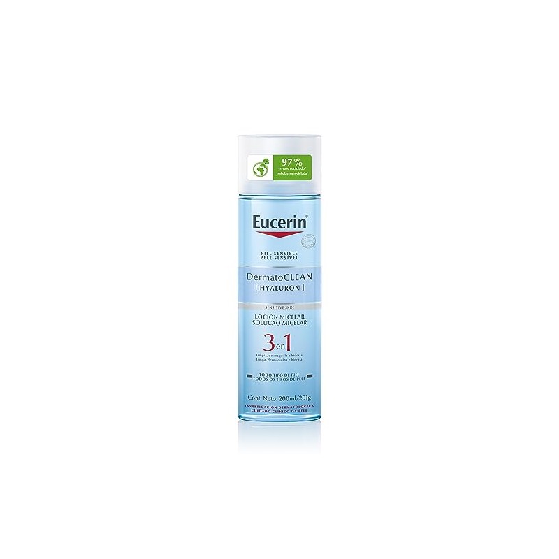 Eucerin DermatoCLEAN Loción Micelar Limpiadora Facial 3x1 Día y Noche