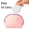 MLLXX Compact Mirror for Purse, PU Leather Round Shell, Double-Sided