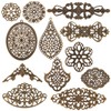 PandaHall 120pcs/Box Filigree Wrap Connector Antique Bronze Left Wrap Connectors