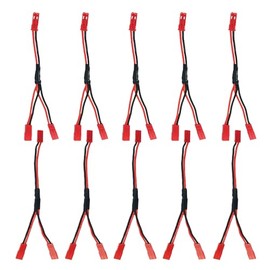 AEDIKO 10pcs JST Plug Splitter Cable 1 JST Male Female to 2 JST Female Y Parallel Cable Harness Wire Compatible with Traxxas Cooling Fan ESC Battery Motor Roof Led Lights