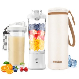 Portable Blender with Insulated Sleeve - Personal Juicer 20 Oz Blender Cup for Protein Shakes and Smoothies with 6 Blades, USB Rechargeable,Travel Lid-Mini Small Blender for Kitchen, Office,Gym,Travel