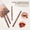 MAANGE Brochas para Maquillaje Profesional, 6 Piezas de Doble Punta