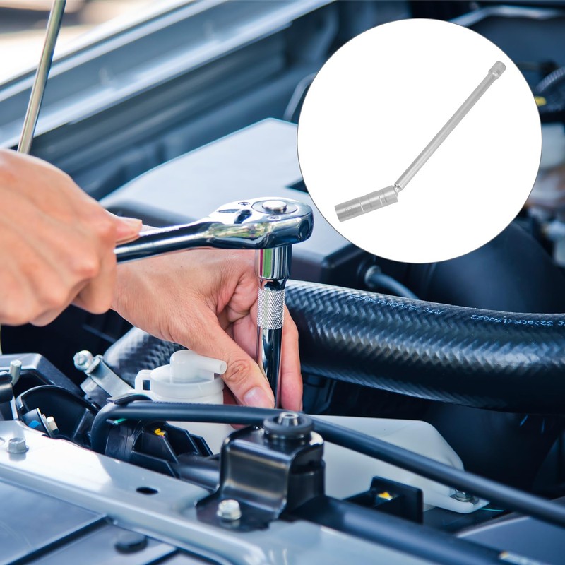 QWORK® 16mm Spark Plug Wrench, 12-Point, 3/8" Square Drive, Thin