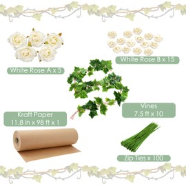 Cularve Jungle Theme Decorations with Lifelike Tropical Vines and Flowers, DIY Jungle Party Decoration Kit, Suitable for Tropical Rainforest Classroom Open House Décor and Home Decoration.