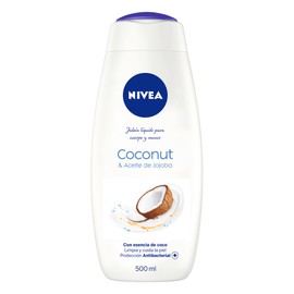 NIVEA Jabón Líquido corporal hidratante Coconut & Jojoba Oil (500 ml) con aceite de jojoba para una piel suave y tersa y esencia de coco