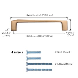 KNOKLOCK 10 Pack 5 Inch(128mm) Kitchen Cabinet Handles Champagne Bronze Cabinet Pulls Kitchen Cabinet Hardware Gold Drawer Pulls for Dresser Cupboard Wardrobe
