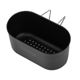 Tookie Stainless Steel Sink Drain Strainer Basket, Hanging Kitchen Sink Drain Basket Storage Rack Multifunctional Colander Drain Basket for Filte-r, Washing(Black)