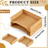 Yeaqee 2 Pcs Paper Tray Organizer for Desk Woven Letter