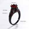 Ringcrown Red 1CT AAA CZ Women's Wedding Ring Black Skull