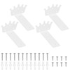 Pack of 4 Floating Shelf Brackets, White, Metal Shelf Brackets,