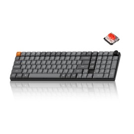 Keychron K17 Max QMK/Launcher Ultra-Slim Wireless/Type-C Wired Mechanical Keyboard with RGB Backlit, Low-Profile Gateron Mechanical Red Switch Compatible with Mac Windows Linux