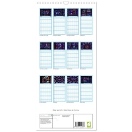 Familienplaner 2025 - Bilder aus Licht - Notre Dame de Chartres mit 5 Spalten (Wandkalender, 21 cm x 45 cm), CALVENDO