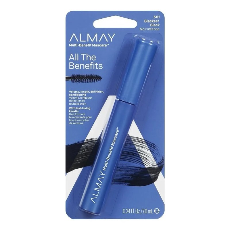 Pestañina Almay Blackest Black Negro Multibeneficios Hipoalergénica