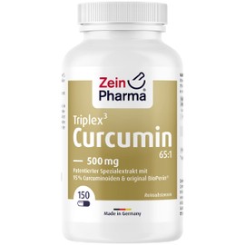 ZeinPharma Curcumin Triplex³ Capsules 150 Capsules 500 mg - Curcuma Piperine Capsules High Dose with 95% Extract, Dietary Supplement Vegan, Laboratory Tested - Made in Germany