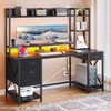 YITAHOME Computer Desk with Drawers & Hutch, 59.1" Office Desk