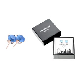 pewterhooter London Collection 14k Rose Gold plated Earrings with Gift Box. (Summer Blue)