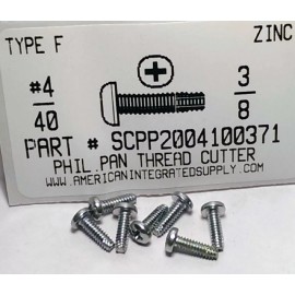 AMERICANINTEGRATEDSUPPLY.COM #4-40x3/8 Pan Phillips Thread Cutting Screws Type F Steel Zinc Plated (50)