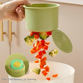 Colador colgante de llave, cesta de drenaje para fregadero con volcado de basura de una sola prensa, colector de residuos de alimentos, cesta de drenaje se adapta a grifos de cocina estándar (verde)