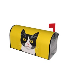 Dujiea Black Cat-Face Mailbox Cover, Waterproof, Magnetic, 25.5"L x 21"W, Garden Home Decor