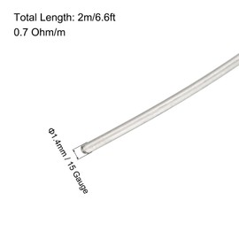 MECCANIXITY 15 Gauge Nichrome 80 Cr20Ni80 Heating Resistance Wire 6.6ft High Temperature for Electronic Components Repairing