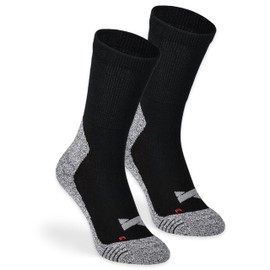 mehrstrumpf Hiking Socks 2/4/8 Pairs Outdoor Hiking Trekking Anti-Bubble Padding Women & Men All Weather, 2 Pairs (Multi-Black)