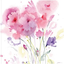 Fine Art Canvas Blush Garden Canvas Wall Decor by Artist Sheila Golden for Living Room, Bedroom, Bathroom, Kitchen, Office, Bar, Dining & Guest Room - Ready to Hang - 32 in x 32 in