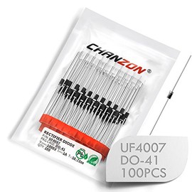 (Pack of 100 Pieces) Chanzon UF4007 Ultra Fast Recovery Rectifier Diode 1A 1000V 50-75ns DO-41 (DO-204AL) Axial 1 Amp 1000 Volt Electronic Diodes