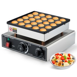 YODHOSA Commercial Mini Dutch Pancake Maker,25PCS Dorayaki Maker,Non-stick Dutch Poffertjes Grill,Stainless Steel Muffin Waffle Maker,Electric Hotcakes Machine for Breakfast,Snacks,Desserts