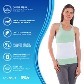 NYOrtho Tapered Abdominal Binder - Firm Compression Wrap - Breathable Stomach Support Post Injury or Surgery - with Contoured Body-Specific Design - 24-30 Inch - Made in USA